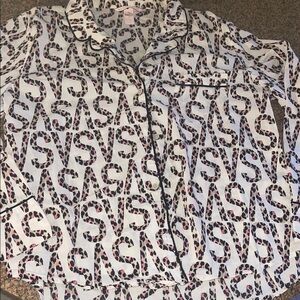 Victoria Secret PJ shirt leopard print VS Print